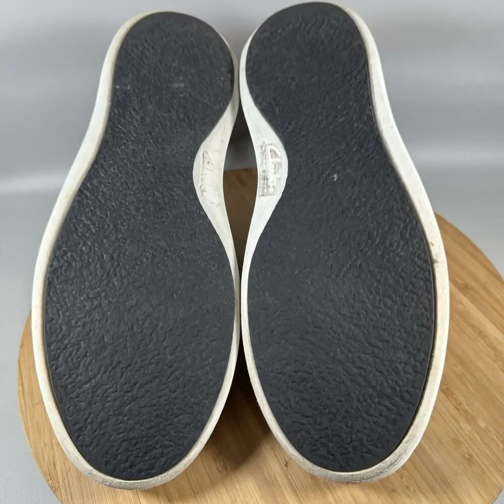 S Clarks Courtlite Tor Lace Sneakers Mens 9.5 Blue‎ Leather Shoes Casual